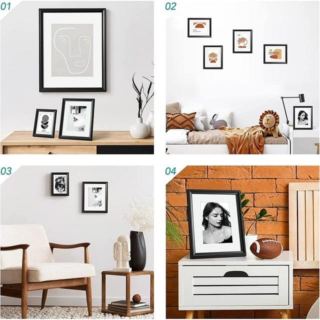 Metronic Picture Frames 8x10 Set of 6, Poster Frame for Home Decor,Black