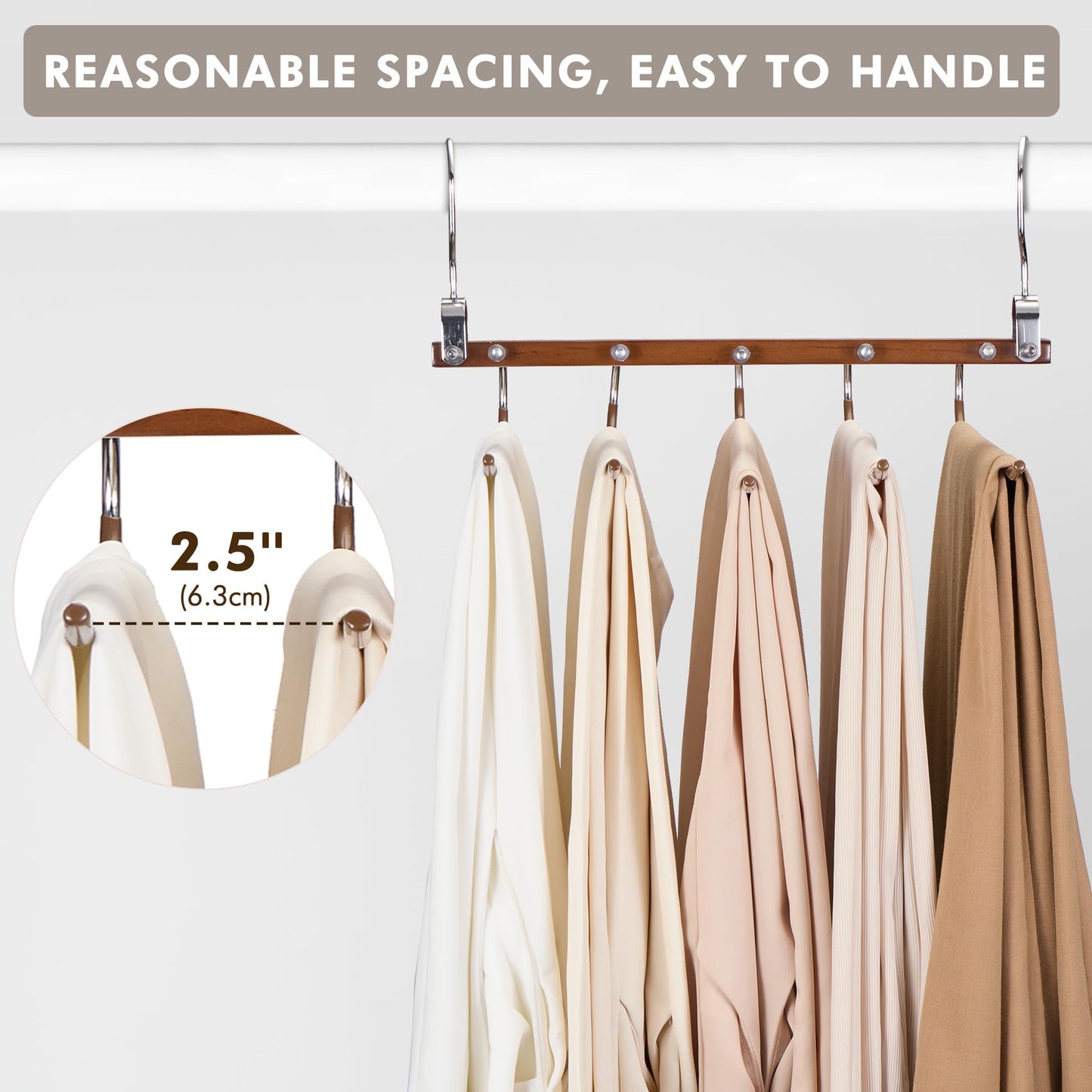 HOUSE DAY Pants Hangers Space Saving - 3 Pack, Scarf Organizer for Closet - Trouser Hangers Scarf Hanger Closet Space Saving Hangers - Pants Organizer Hanger Space Saver Closet Hangers