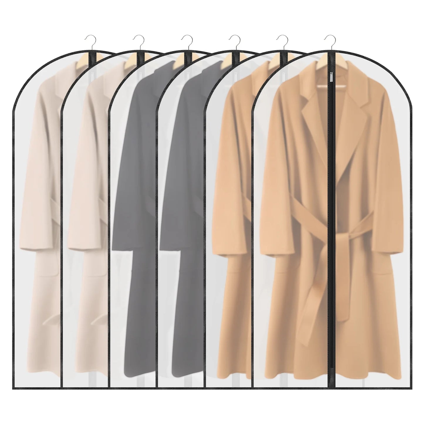 HOUSE DAY Large Clear Garment Bags-Moth Proof Garment Bags, Garment Cover, Hanging, Dress Garment Bags Storage for Travel