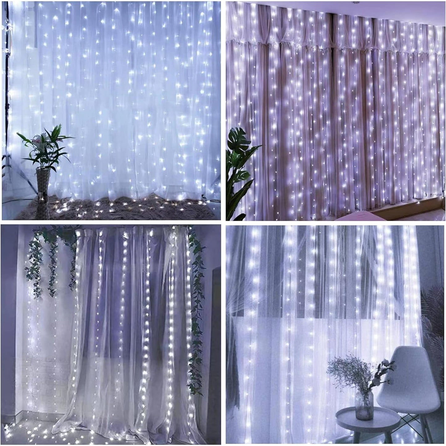 Metronic Fairy Lights 300LED Fairy Lights for Bedroom, 9.8 X 9.8ft Christmas Light Indoor Warm Curtain Lights Indoor, 8 Modes String Lights with Remote Led Lights for Bedroom