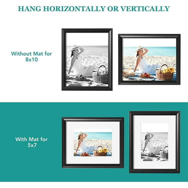 Metronic Picture Frames 8x10 Set of 6, Poster Frame for Home Decor,Black