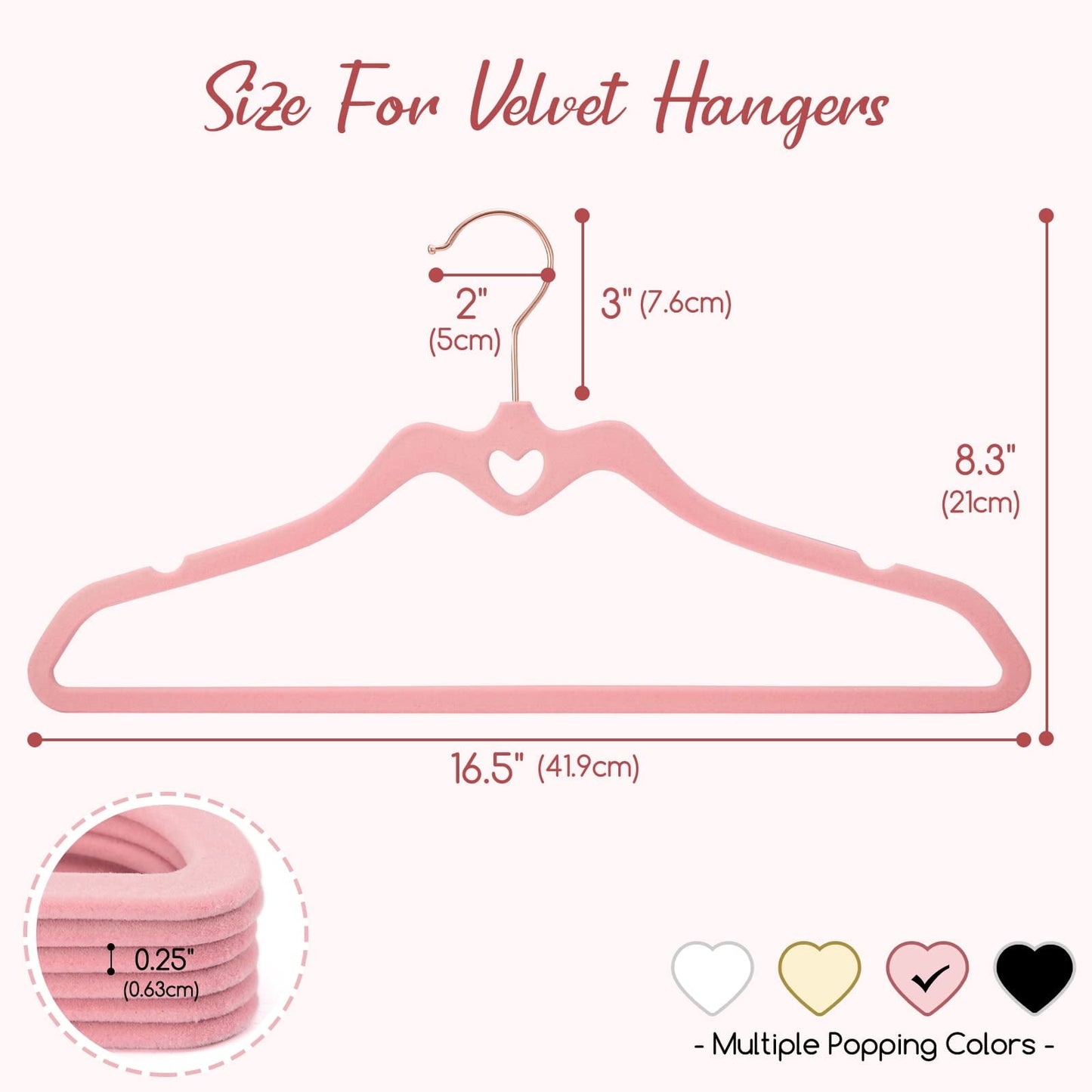 HOUSE DAY Velvet Hangers 60 Pack, Non Slip Flocked Felt Hangers, Sturdy Velvet Clothes Hangers, Cute Heart Hangers, Ultra Slim Hangers for Closet Space Saving