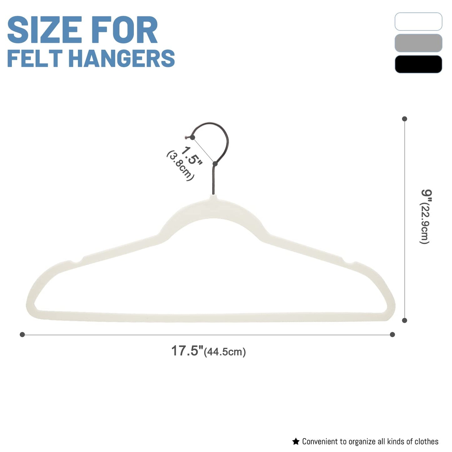 HOUSE DAY Velvet Hangers 60 Pack, Velvet Clothes Hangers Non Slip Felt Hangers, Heavy Duty Coat Hangers for Closet, Ultra Slim Hangers Space Saving Hangers for Suits, Shirt