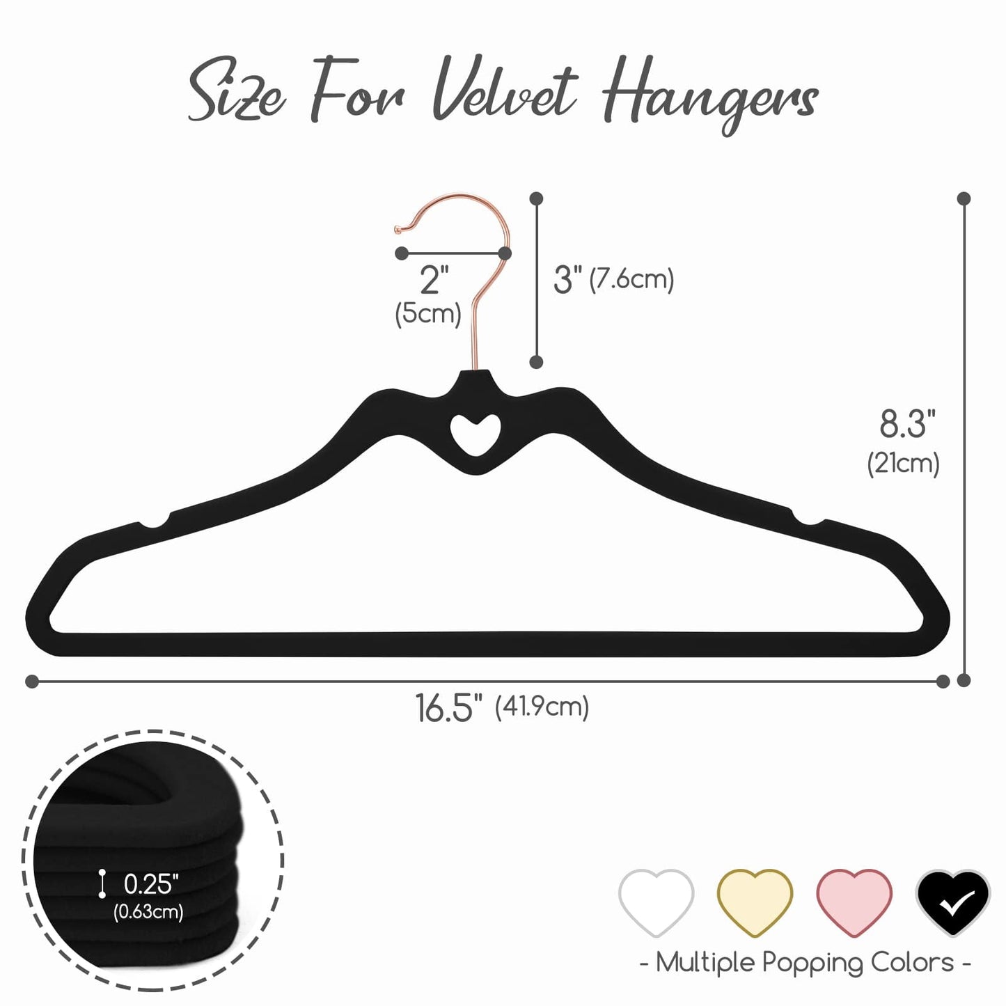 HOUSE DAY Velvet Hangers 60 Pack, Non Slip Flocked Felt Hangers, Sturdy Velvet Clothes Hangers, Cute Heart Hangers, Ultra Slim Hangers for Closet Space Saving