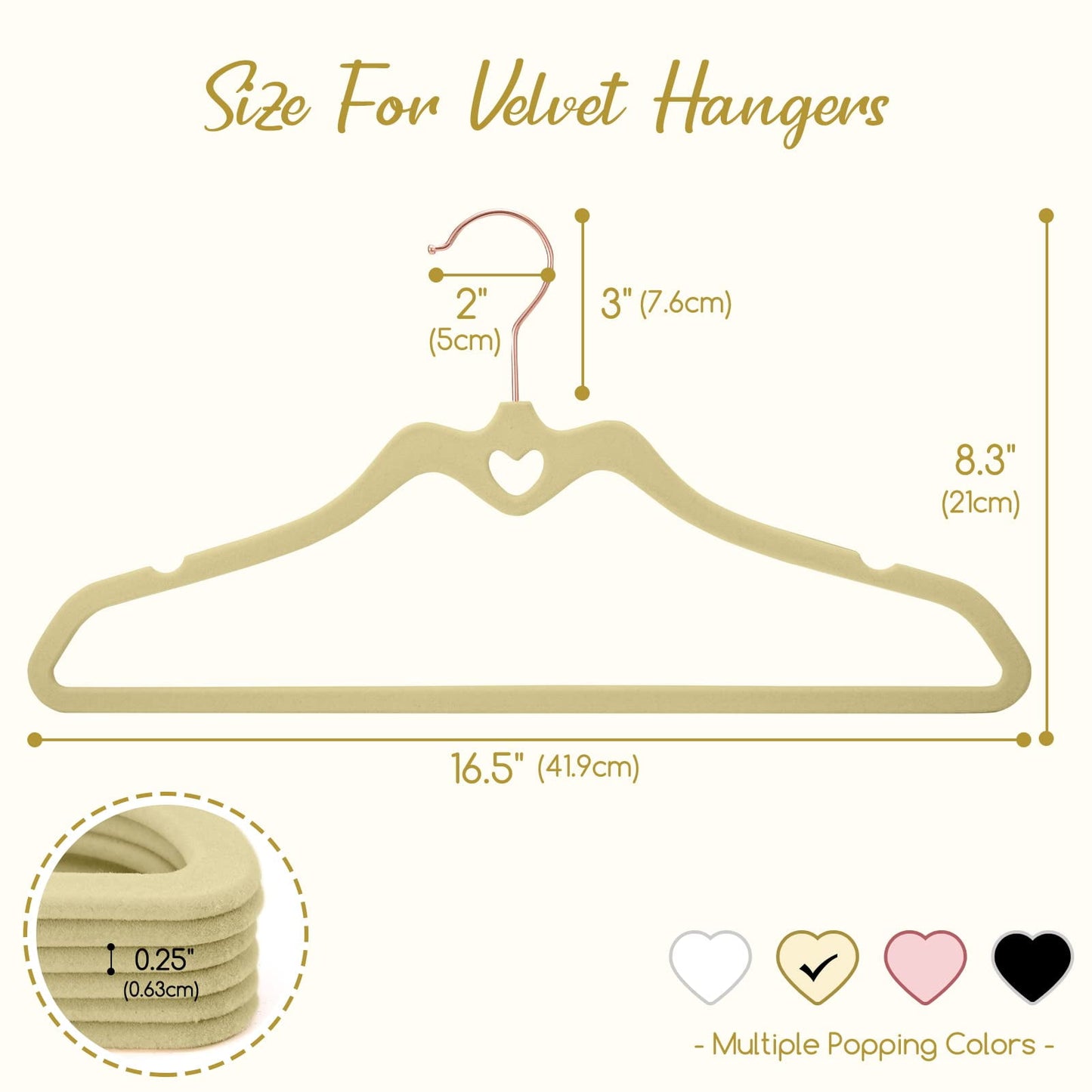 HOUSE DAY Velvet Hangers 60 Pack, Non Slip Flocked Felt Hangers, Sturdy Velvet Clothes Hangers, Cute Heart Hangers, Ultra Slim Hangers for Closet Space Saving